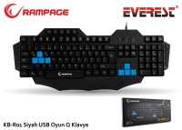 EVEREST Rampage KB-R01 Siyah USB Makrolu Gaming Q Multimedia Klavye - 1